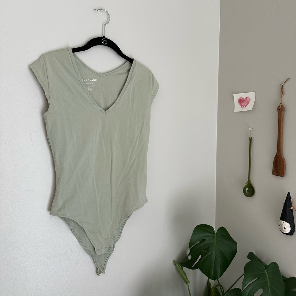 Everlane Sleeveless Mint Green Ballerina Bodysuit